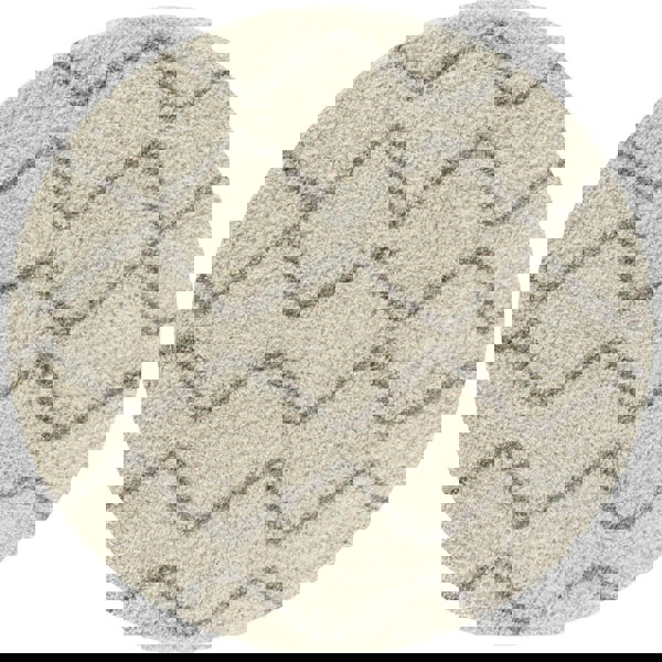 Elegant Moroccan Pattern Grey Ivory Rug Suitable for Floor heating