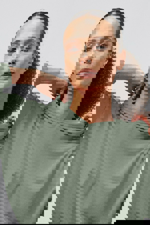 ENORSIA Jersey Hoodie With Elastic Waistband