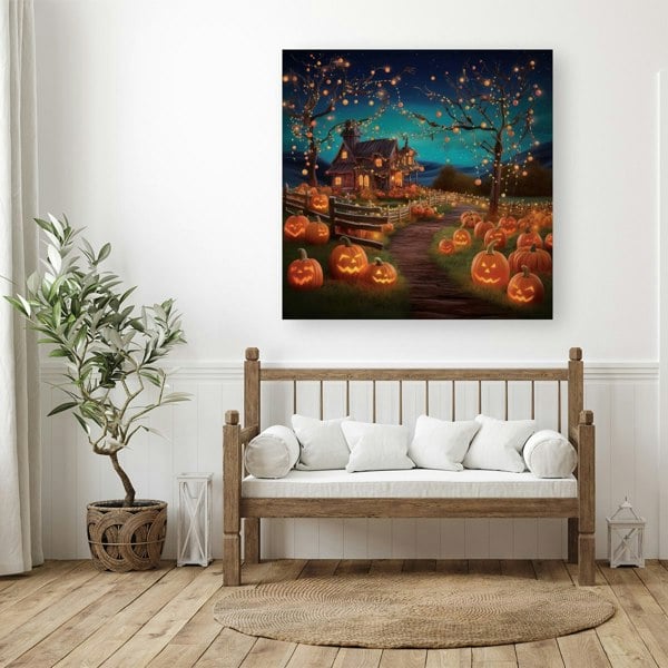 Warren Reed Enchanted Hallowen Pumpkin Patch Canvas