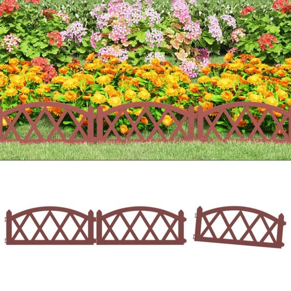 Berkfield Lawn Edgings 17 pcs Red 10 m PP
