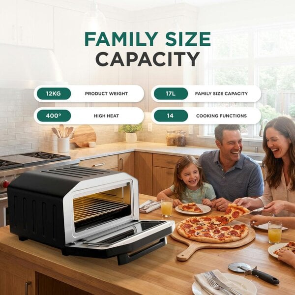DMD Collective Electric Pizza Oven & Air Fryer Combo 17L – 400°C Indoor Countertop Oven, Fits 12" Pizza