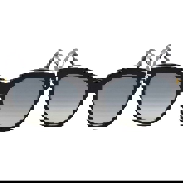 Tom Ford Lauren-02 Grey Mirrored Lens Shiny Black Sunglasses One Size