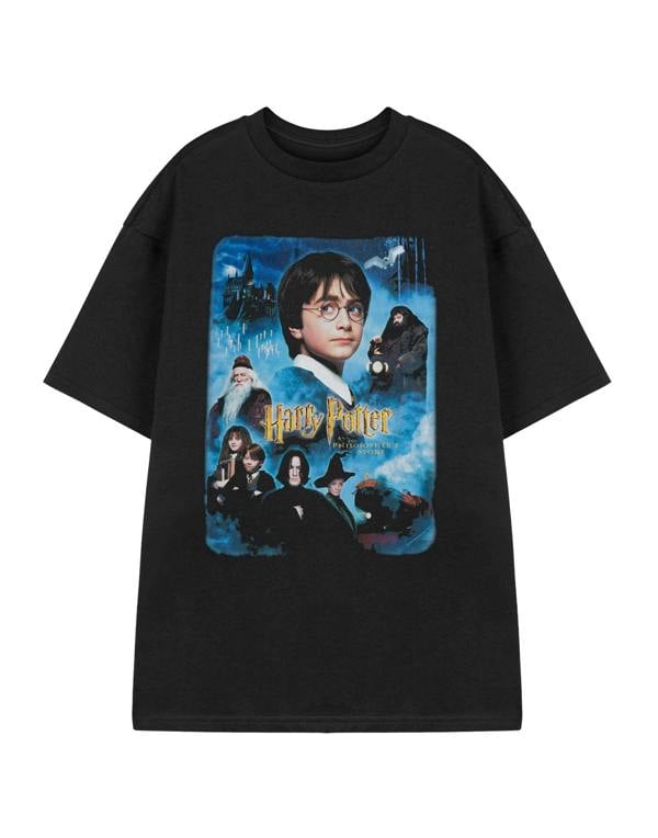 Harry Potter Mens Black Philosophers Stone Short Sleeved T-Shirt