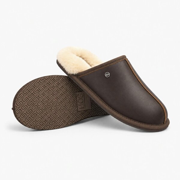 HOS Sheepskin EDWIN Mules   in  Brown