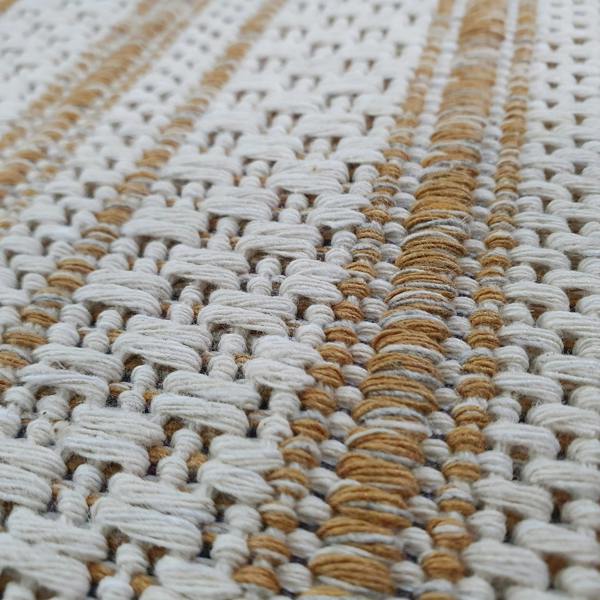 Cotton Rug Yellow Mustard Cream Stirped Small Large Runner Washable Living Room Bedroom Flat Woven Carpet Area Mat