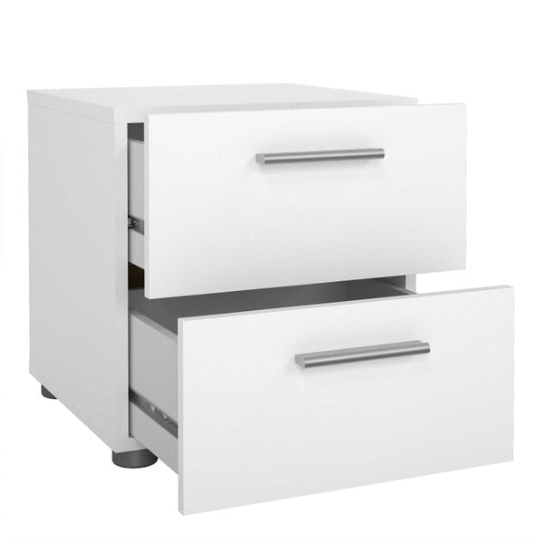 Wyld Haus Daejeon White Wooden Bedside 2 Drawers