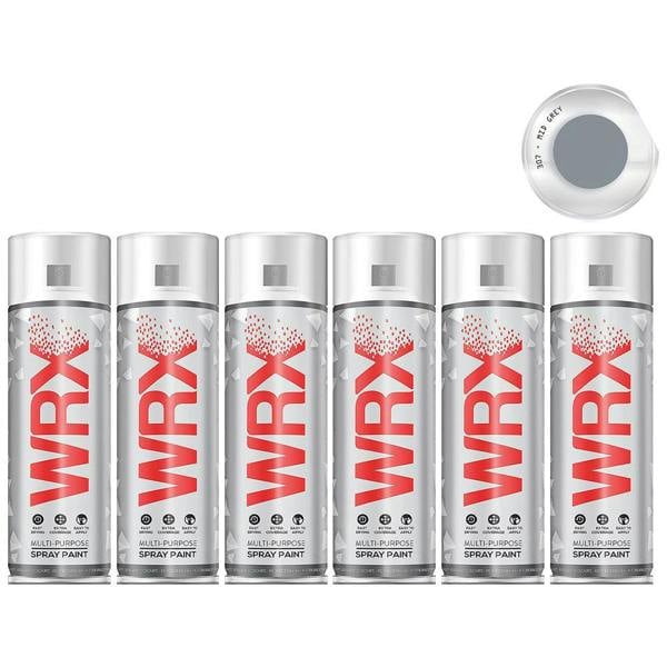 WRX 6X WRX Mid Grey Spray Paint Acrylic 400ml