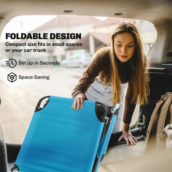 Bobobiy Garden Sun Lounger, with Five-Position Back - Sky Blue