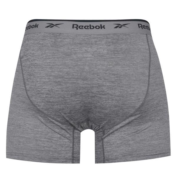 Reebok Mens Logo Boxer Shorts (Pack of 3) - Black/White/Grey - 
