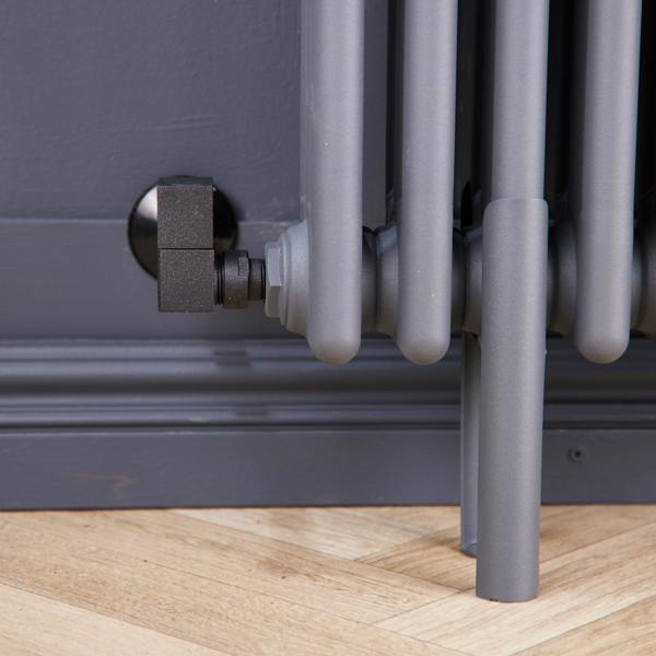 Flode Corner Square Manual Radiator Valve Pack | 15mm x 1/2″ | Anthracite