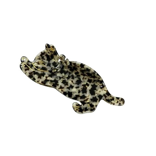 Gold Trip Leopard Pattern Stretching Cat Claw Clip