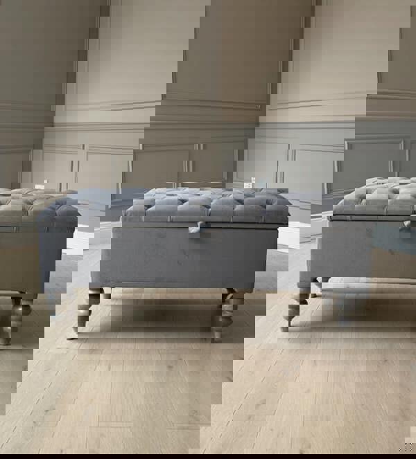 Contemporary Dark Grey Coffee Table and Storage Bench - ISTOOLS