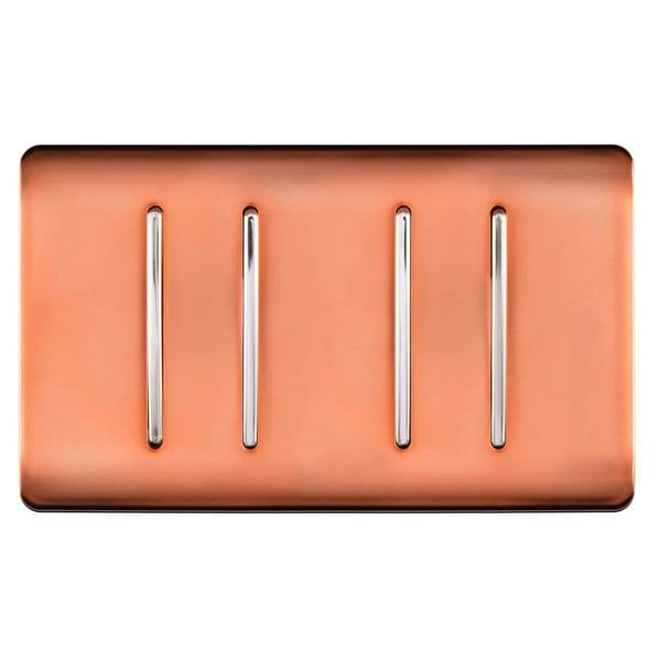 Trendi Switch 4 Gang 1 or 2 Way Light Switch in Copper
