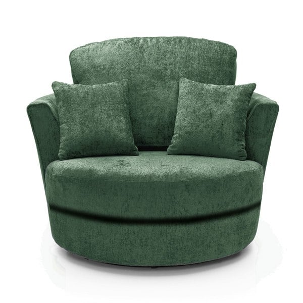 Furnishings For Less Monaco Chenille Fabric Swivel Chair