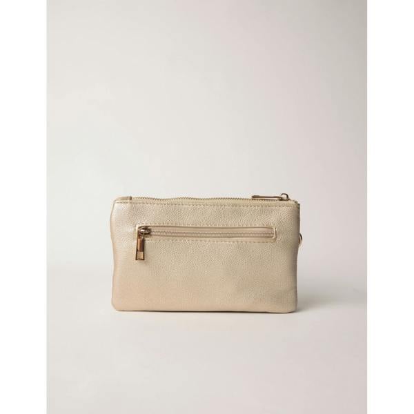 Blue Vanilla Detailed Zip Up Purse With Detachable Strap