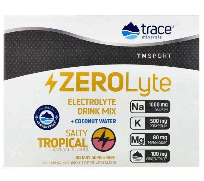 Trace Minerals ZEROLyte, Salty Tropical - 30 packets