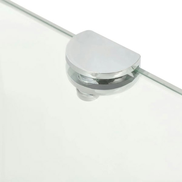 Berkfield Corner Shelf with Chrome Supports Glass Clear 35x35 cm