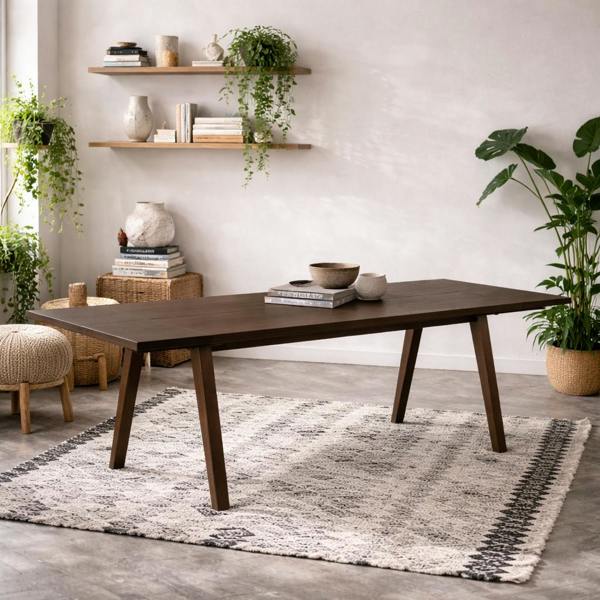 Wyld Haus Jyvaskyla 286cm 8 Seater Dark Oak Wood Rectangle Extendable Dining Table