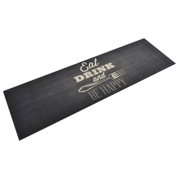 Berkfield Kitchen Rug Washable Kitchen Black 60x180 cm Velvet