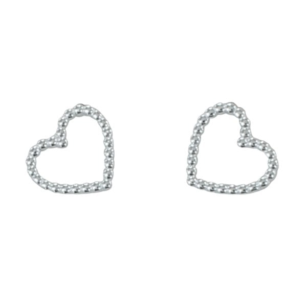 Beaded Heart Stud Earrings - Reeves & Reeves