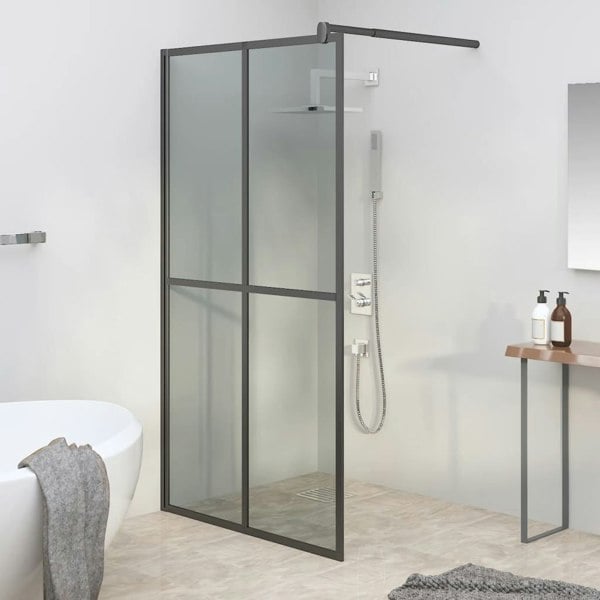 Berkfield Walk-in Shower Screen 100x195cm Dark Tempered Glass