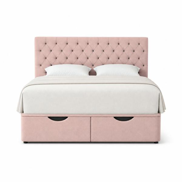 Great British Beds Chesterfield Divan Ottoman Bed - Pink Plush