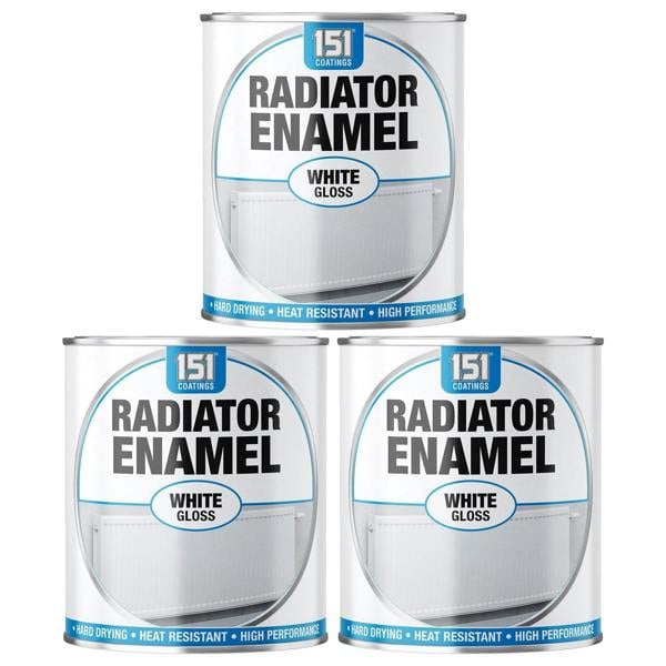 151 3X Radiator Enamel White Gloss Paint 300ml