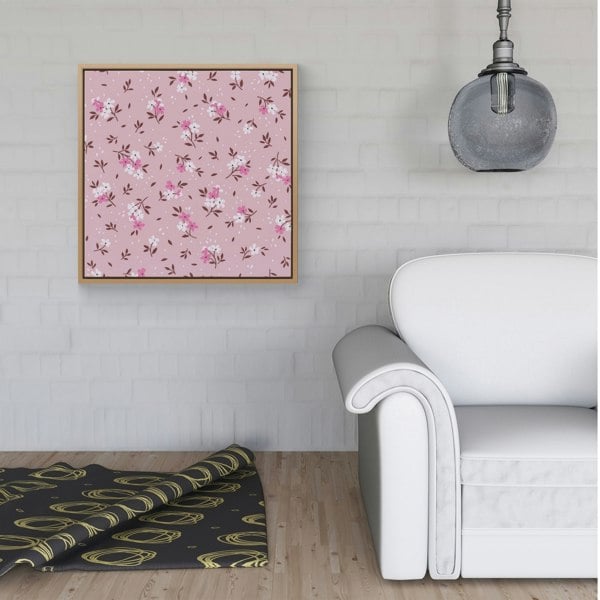 Warren Reed Pretty Pink Flower Pattern Framed Canvas