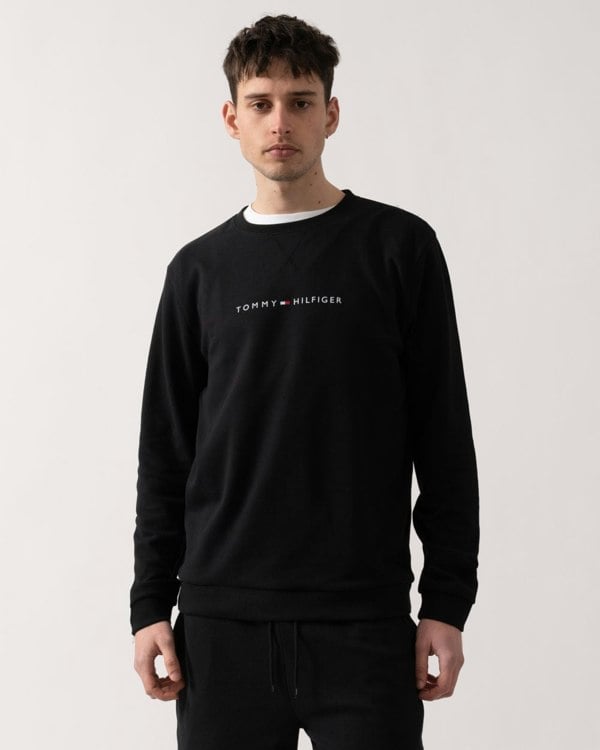 Tommy Hilfiger Cotton Mens Lounge Track Top - Black