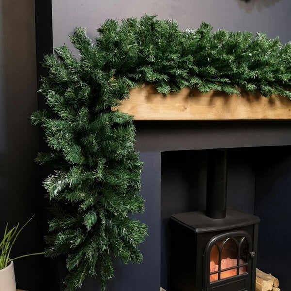 Samuel Alexander 2.7m (9ft) x 38cm Premier Luxury Extra Bushy Plain Green Christmas Garland