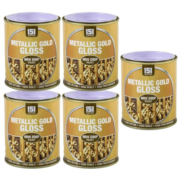 151 5X Metallic Gold Gloss Non-Drip Paint 300ml