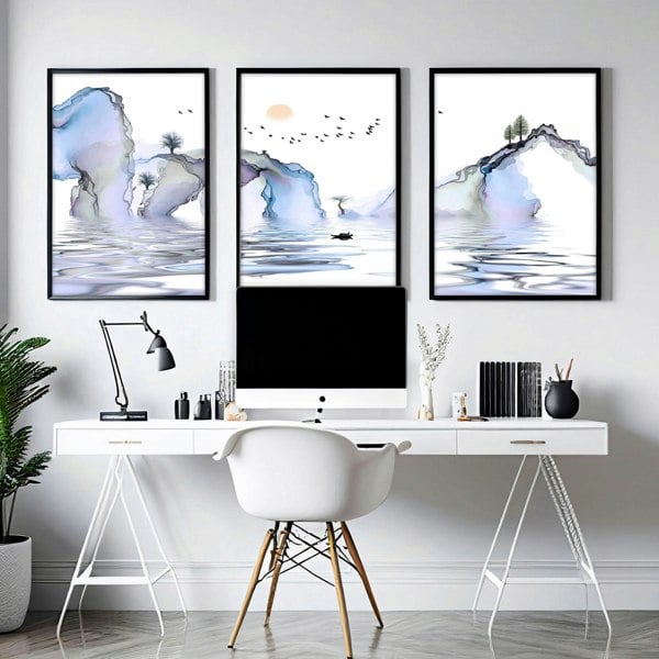 Wall art for office | set of 3 framed wall art