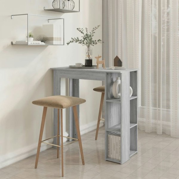 Berkfield Bar Table with Shelf Grey Sonoma 102x50x103.5 cm Engineered Wood