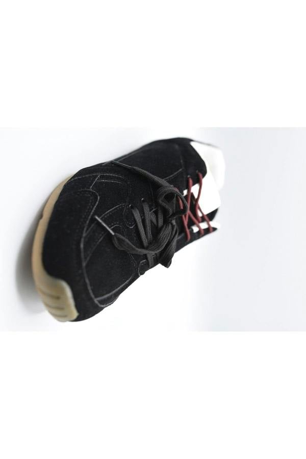 Molly Double Contrast Lace Up Flat Trainers - Black