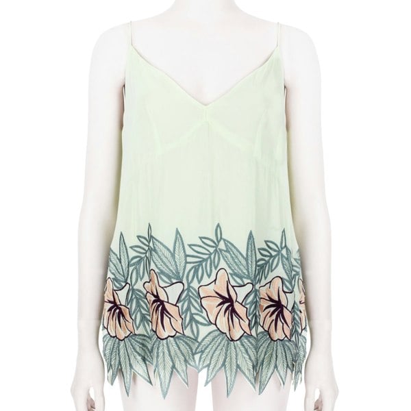 Dries Van Noten satin camisole in a pale green tone