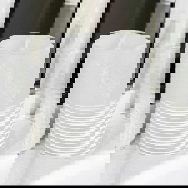 Showerdrape Bianco Frost Onyx White Striped Toothbrush Holder