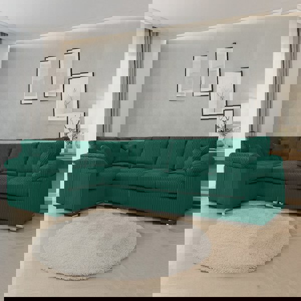 Furnishings For Less Delta Full Jumbo Cord 5 Seater L Shaped Corner Sofa