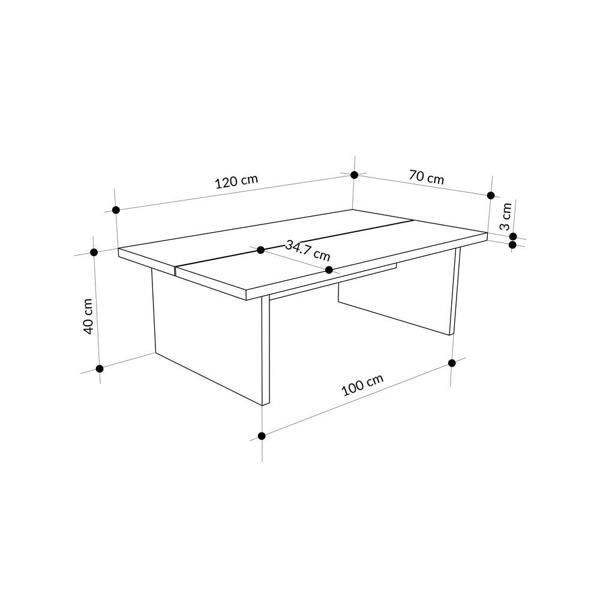Decortie Modern Scandi Design 120cm Rectangular Coffee Table with Soft Corner Edges, Flat-Panel Legs, Living Room, Natural Oak