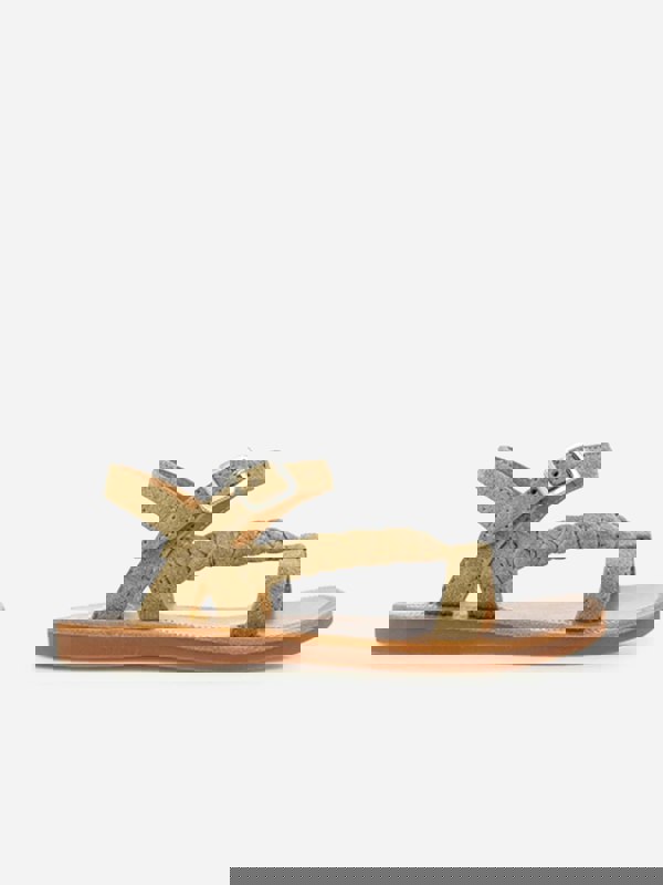 Pom D'Api Girls Leather Plagette Antik Sandals in Brown