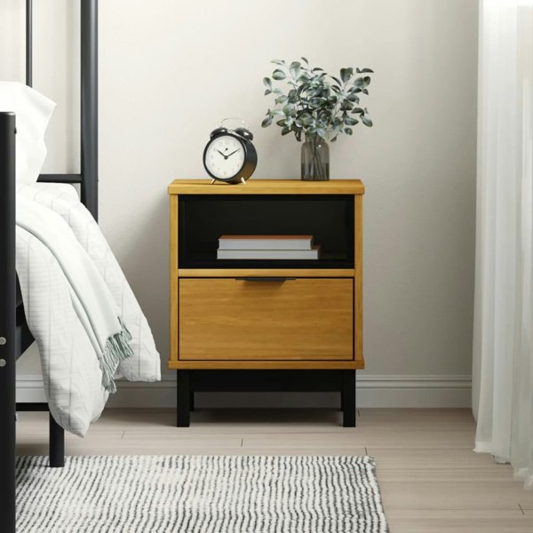 Berkfield Bedside Cabinet "FLAM" 40x35x50 cm Solid Wood Pine