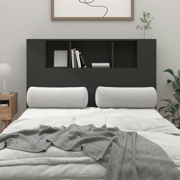 Berkfield Headboard Cabinet Black 120x18.5x104.5 cm