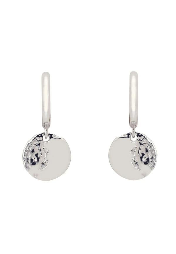 Latelita Lunar Moon Huggie Hoop Earrings Silver