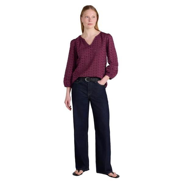 Mountain Warehouse Womens/Ladies Broderie Lightweight 3/4 Sleeve Casual Shirt - Purple - 