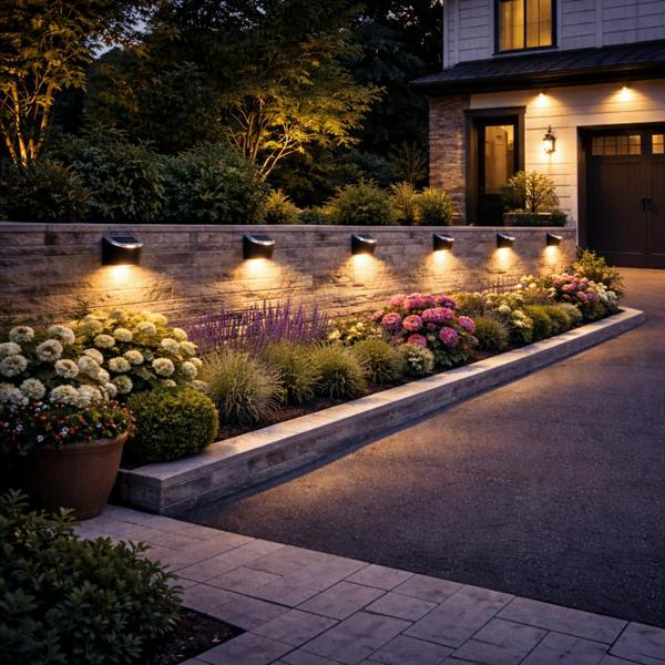 Gardenwize Pack of 4 Solar Fence Lights – Urbane LED Wall Lights