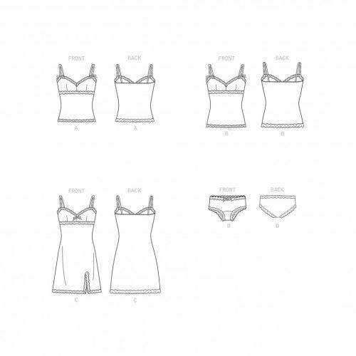 Simplicity Sewing Pattern 9285, Tops, Dresses, Lingerie, Vintage Style for Women, A5 (6-8-10-12-14) - Intermediate