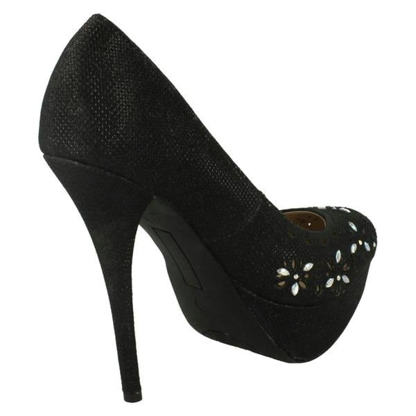 Anne Michelle Ladies Anne Michelle Glitter Stiletto Heels