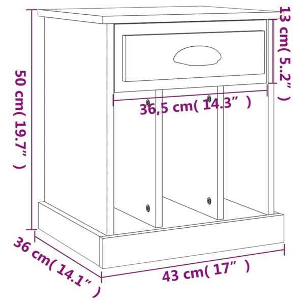 Berkfield Bedside Cabinets 2 pcs Grey Sonoma 43x36x50 cm