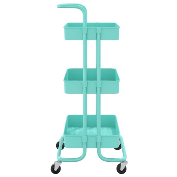 Berkfield 3-Tier Kitchen Trolley Turquoise 42x35x85 cm Iron and ABS