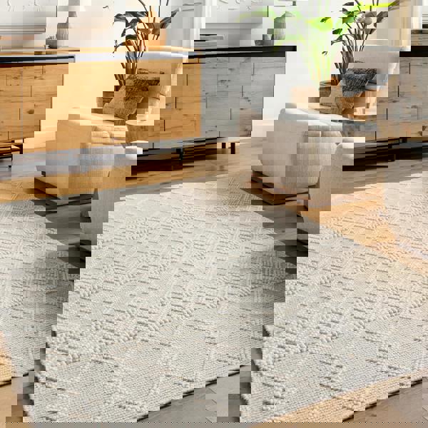 Livabliss Hygge-Hand Woven Cream Wool Global Rug