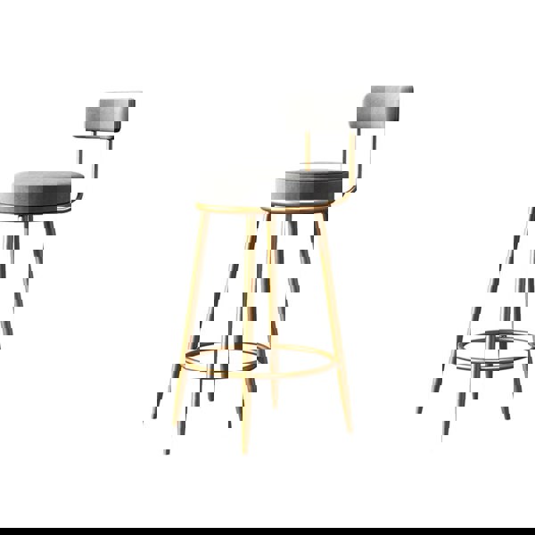 Gregary Bar Stool, Velvet, Gold Leg-Ritconcept-Rit Concept